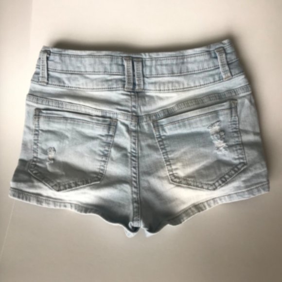 High waisted distressed denim shorts - Picture 3 of 7